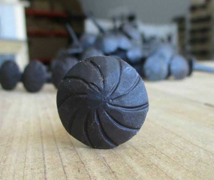 1" BLACK HAND FORGED COAT HOOK / NAILS 3" ROUND SPIRAL HEAD