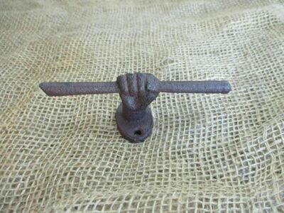 CAST IRON HAND AND STICK DRAWER PULL