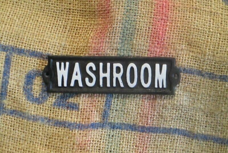 CAST IRON "WASHROOM" SIGN