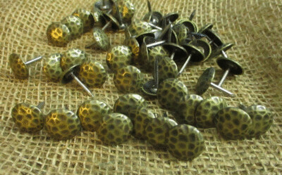Clavos Decorative Nail Heads Rustic Worn Brass Finish .75