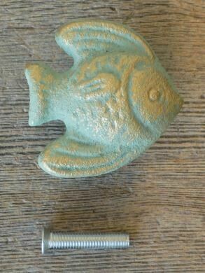 CAST IRON FISH PULL WITH ATTACHING SCREWS