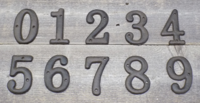 RUSTIC CAST IRON NUMBERS SET 0-9 RUSTIC CAST IRON NUMBERS SET 0-9