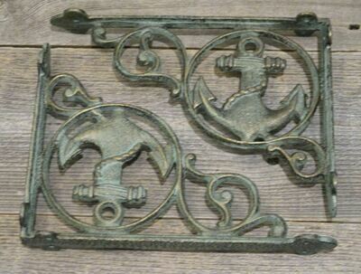 CAST IRON BOAT ANCHOR SHELF BRACKETS CAST IRON BOAT ANCHOR SHELF BRACKETS