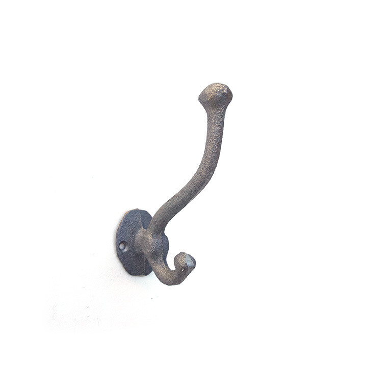 RAW CAST IRON SCHOOL STYLE  ACORN HOOK, 5" LONG