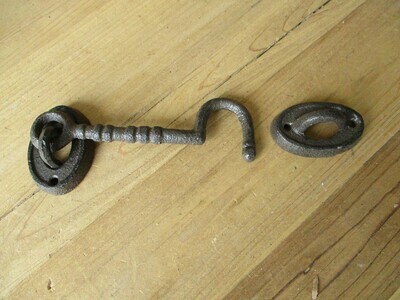 CAST IRON HOOK AND EYE LATCHES 6 1/4
