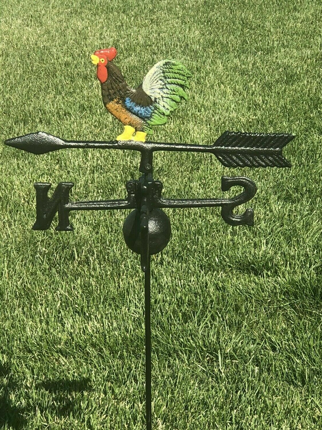 COLORFUL ROOSTER WEATHERVANE (GROUND MOUNT / STACK)