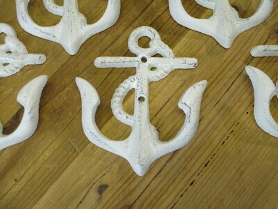WHITE CAST IRON ANCHOR HOOKS WHITE CAST IRON ANCHOR HOOKS