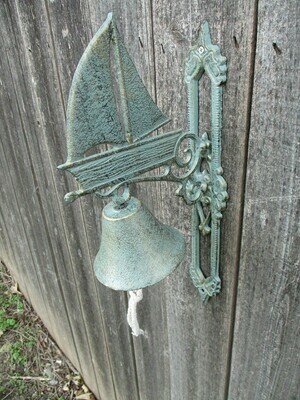 LARGE CAST IRON SAIL BOAT DINNER BELL