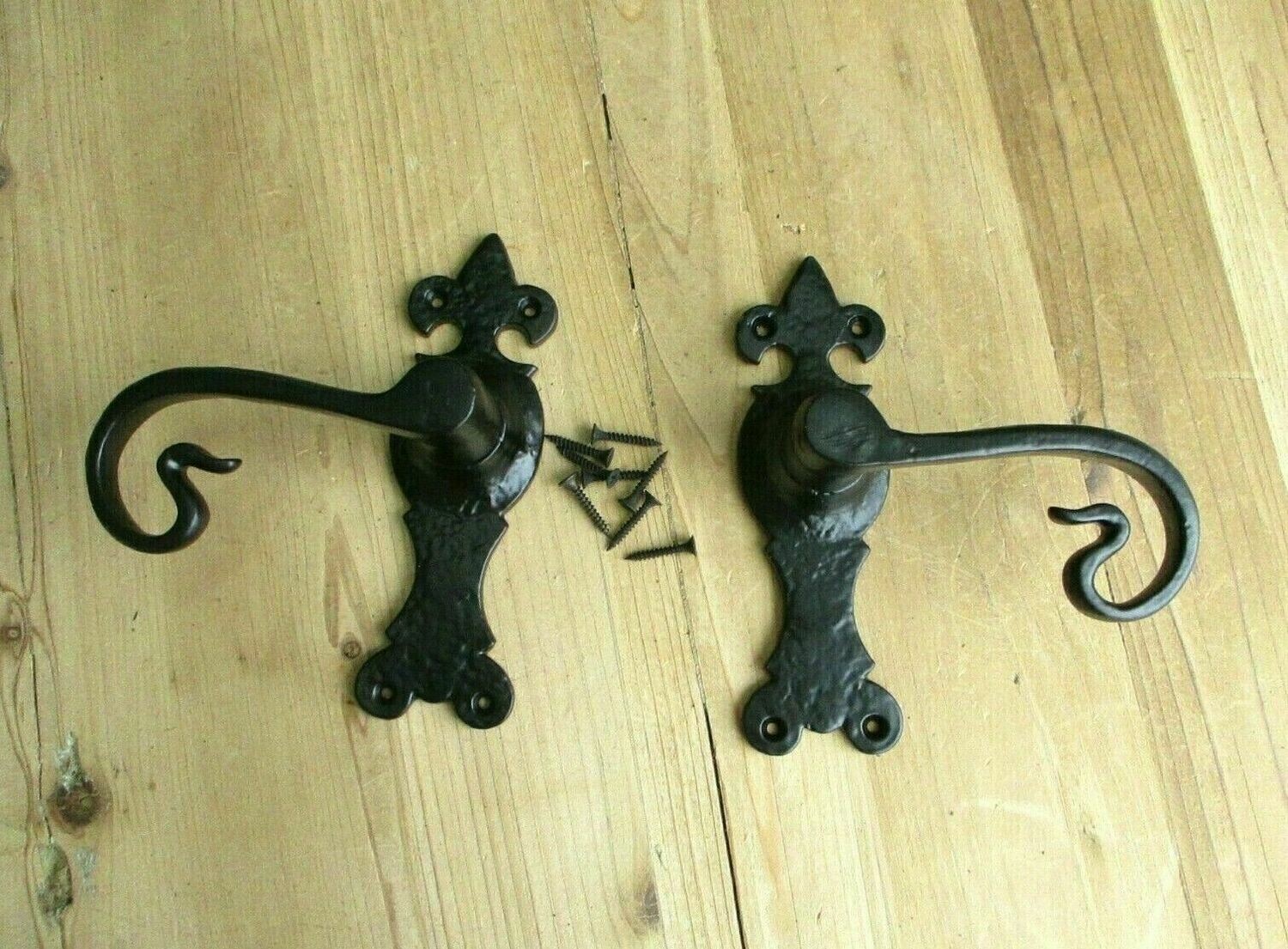 BLACK ORNATE DOOR HANDLES (SOLD IN PAIRS)