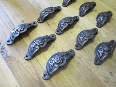 Iron Cup Drawer Pull, 3 3/4