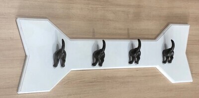 3 DOG TAIL COAT HOOKS ON WHITE BACKING 3 DOG TAIL COAT HOOKS ON WHITE BACKING