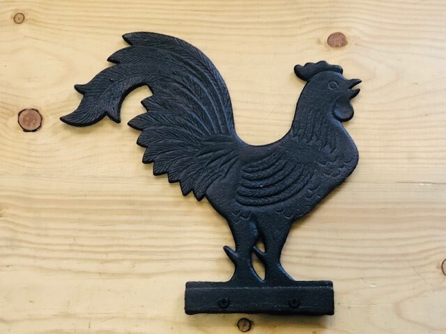 LARGE CAST IRON ROOSTER WEATHERVANE TOP / FIGURE