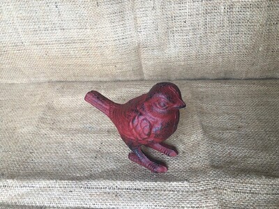 CAST IRON RED BIRD FIGURE / CARDINAL