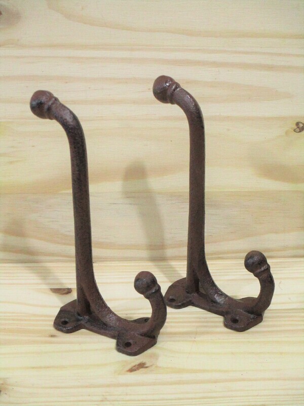 Rustic Heavy Duty Cast Iron Hook, 7 1/2" Long