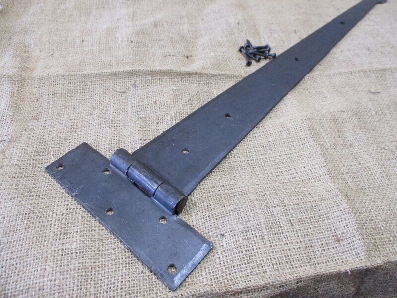 Extra Long Hand Forged T Hinge, 24" Arrow End