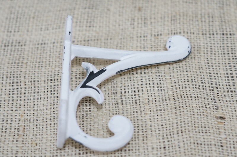 TRADITIONAL DISTRESSED WHITE HOOK, 4 1/2" LONG