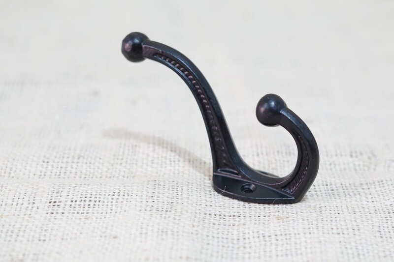BLACK COAT HOOK  4"