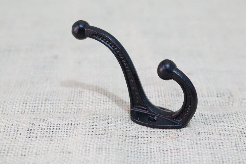 BLACK COAT HOOK  4"