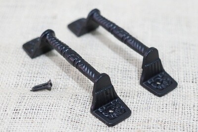 BLACK CAST IRON HANDLES / PULLS 5 1/2 BLACK CAST IRON HANDLES / PULLS 5 1/2