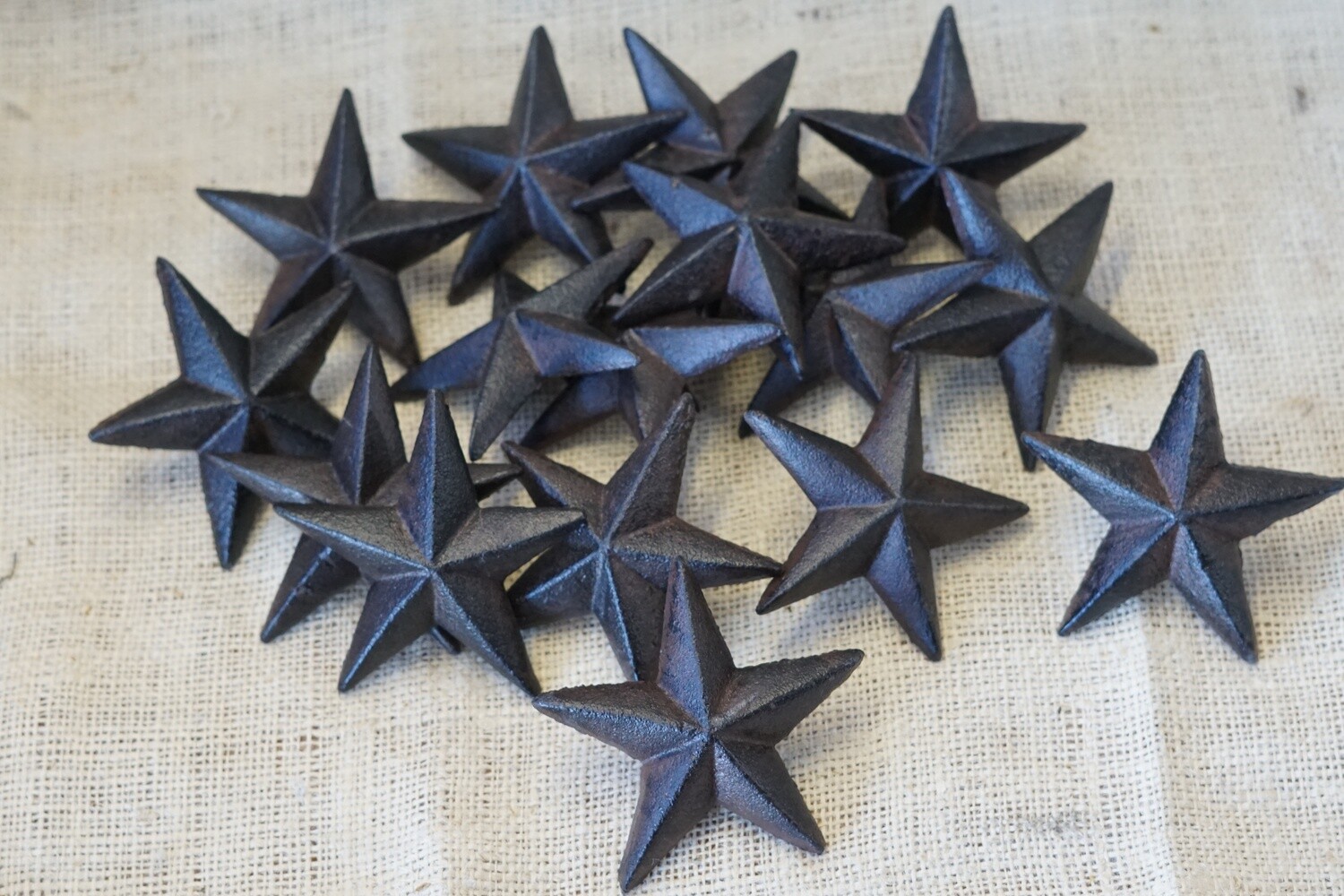 LARGE CAST IRON RUSTIC STAR NAIL, 3 1/2