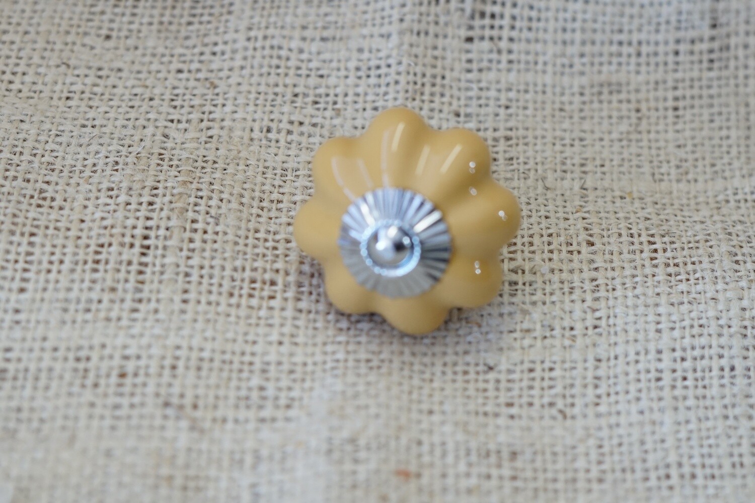 CERAMIC YELLOW PUMPKIN DRAWER KNOB / PULL