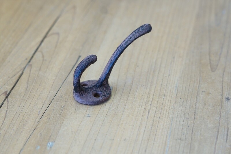 CAST IRON RUSTIC HOOK,  3"