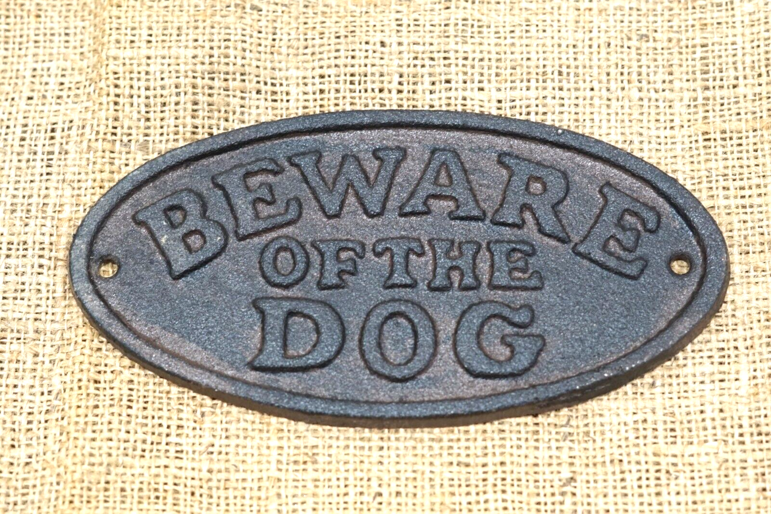CAST IRON "BEWARE OF THE DOG" SIGN