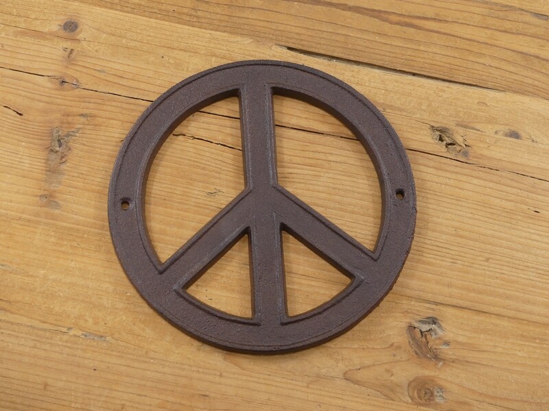 Cast Iron Peace Sign 8"