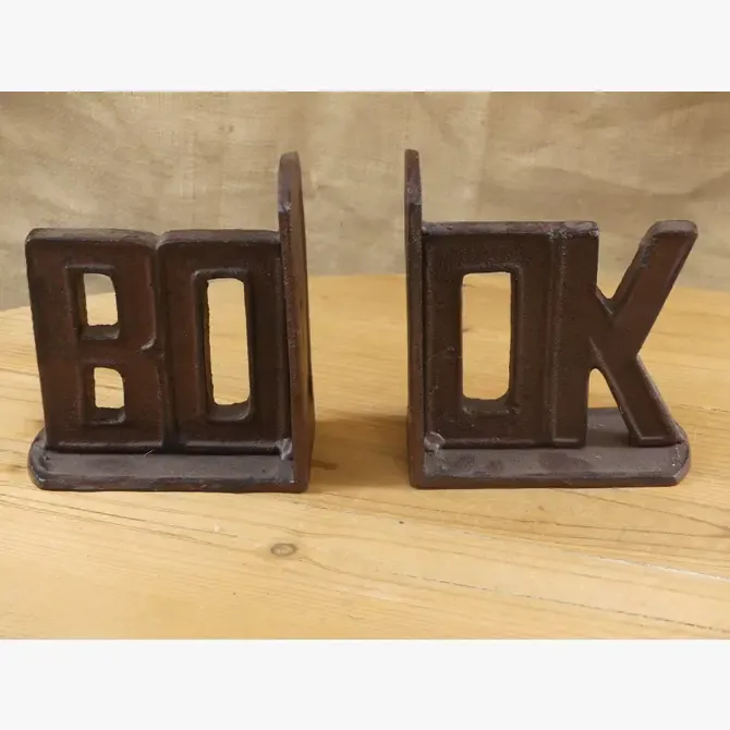 CAST IRON BOOK ENDS  READ "BOOK"