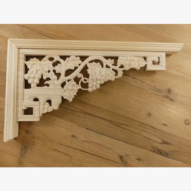 EX LARGE WOODEN CORBEL GRAPEVINE DESIGN