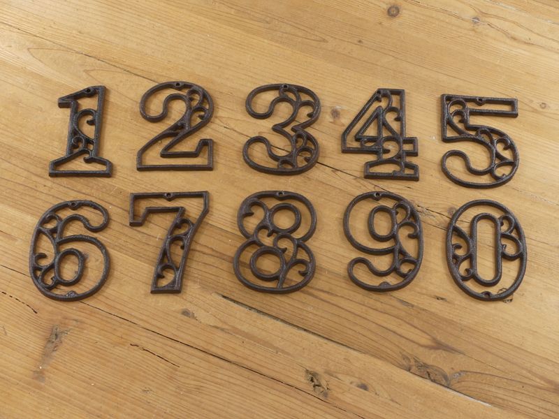 LARGE CAST IRON NUMBERS SETS 0-9