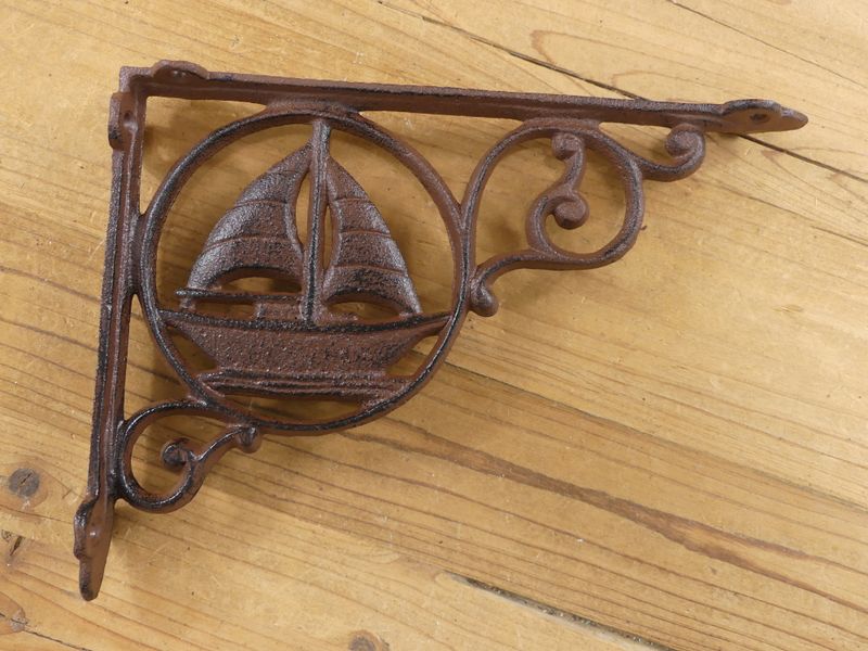 CAST IRON SAIL BOAT SHELF BRACKETS