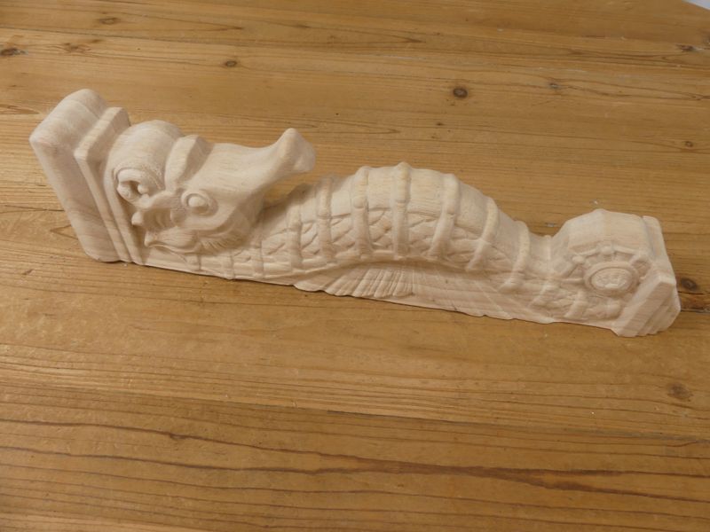 Large Wood Seahorse Corbel Large Wood Seahorse Corbel