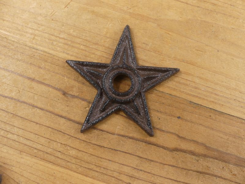 CAST IRON STAR WASHERS,  3" WIDE RUSTIC CAST IRON