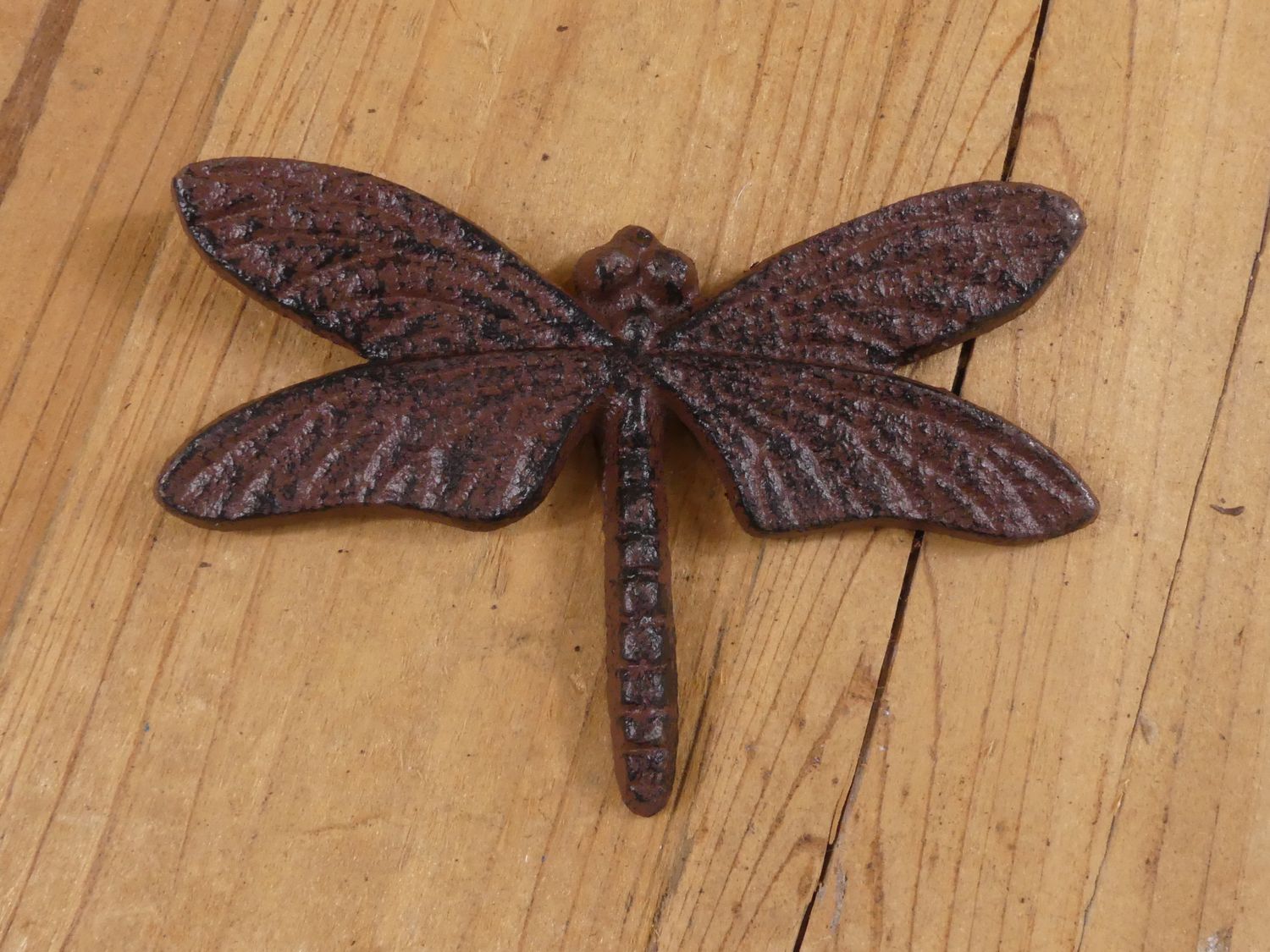 CAST IRON DRAGONFLY WALL DECOR WITH HANGING RING