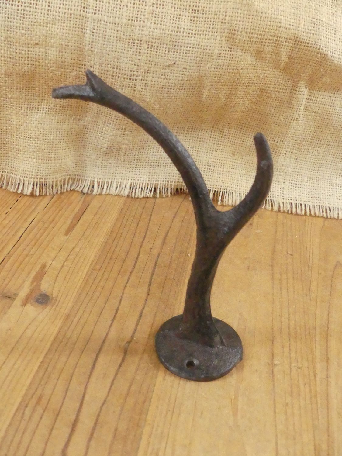 Cast Iron Deer Antler Hook