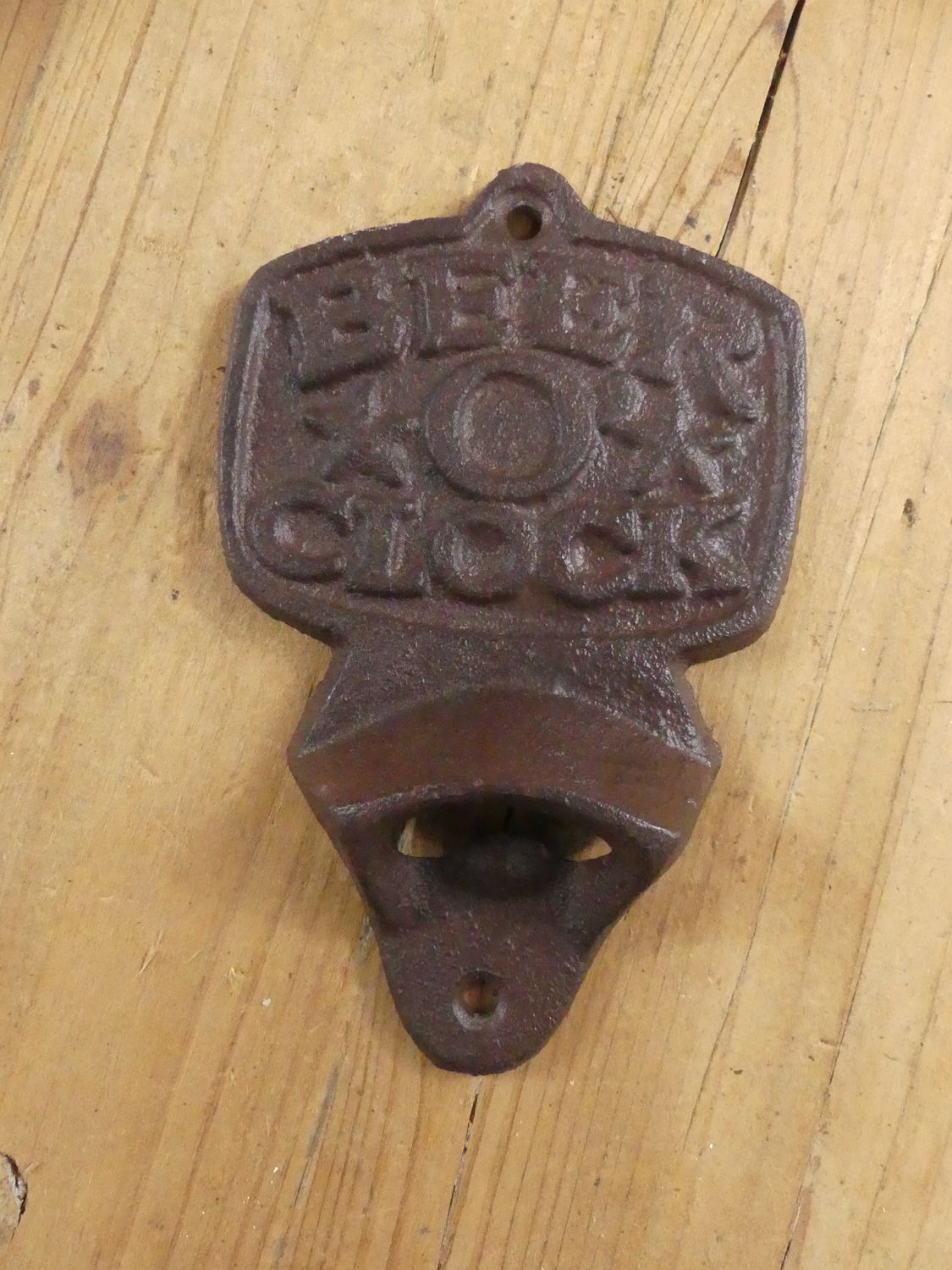 Cast Iron Beer O' Clock Bottle Opener
