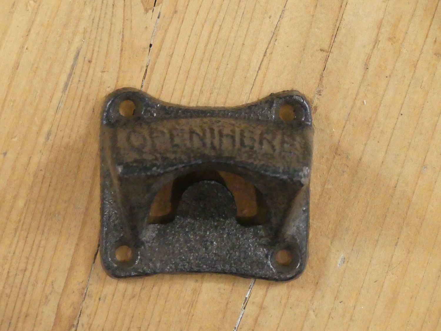 OPEN HERE BLOCK STYLE / INDUSTRIAL BOTTLE OPENER