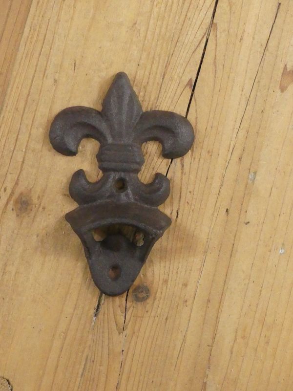 FLEUR DE LIS WALL MOUNT BOTTLE OPENER FLEUR DE LIS WALL MOUNT BOTTLE OPENER