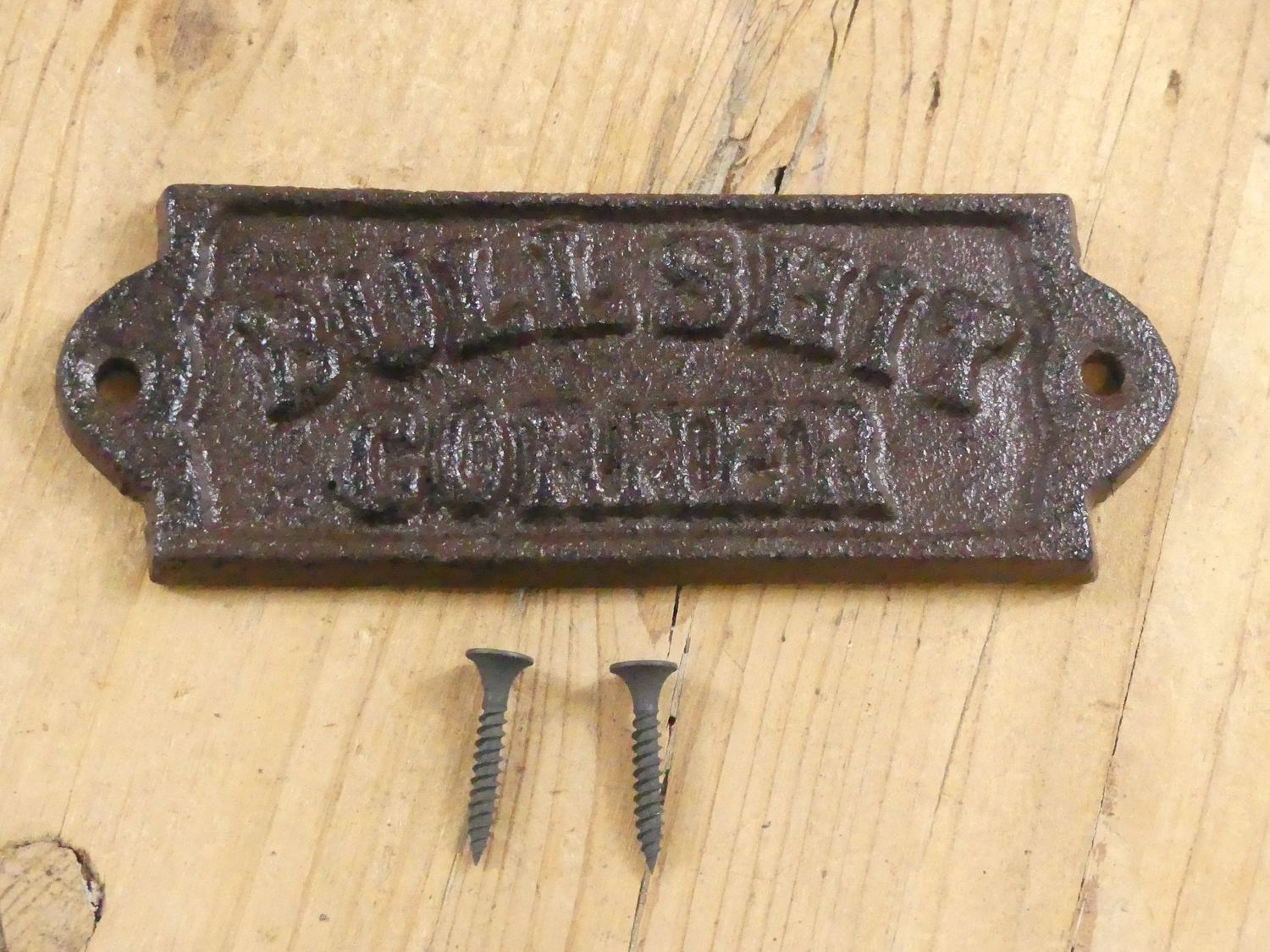 CAST IRON "BULLSHIT CORNER" SIGN
