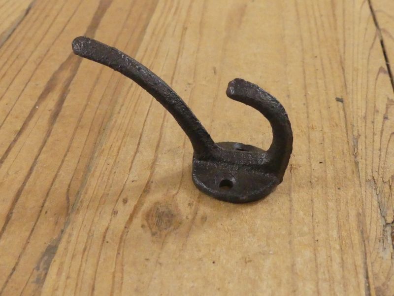 CAST IRON RUSTIC HOOK,  3"