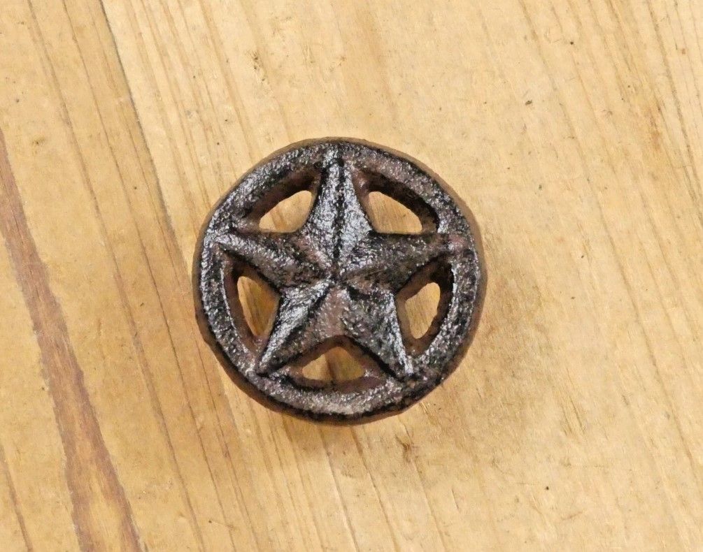 Star Drawer Pull / Knob With Screw, Single Stem 2"