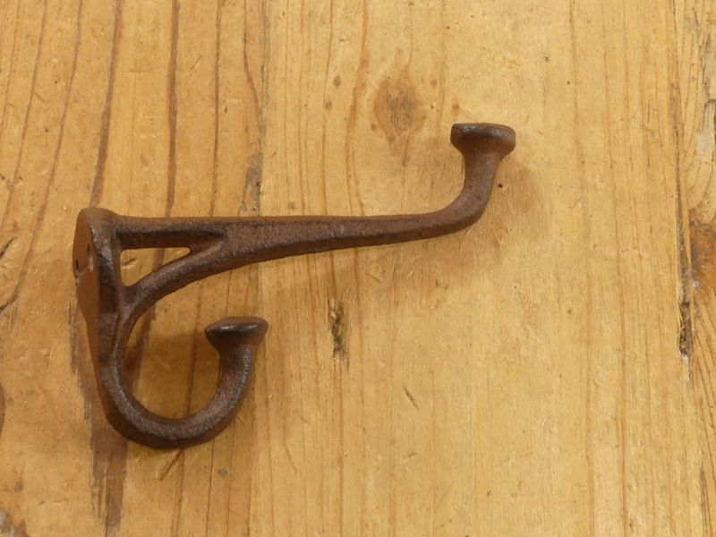 Rustic Cast Iron Flat End Hook, 4" Long