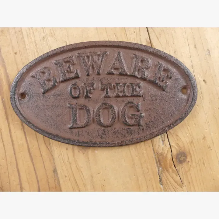 CAST IRON "BEWARE OF THE DOG" SIGN