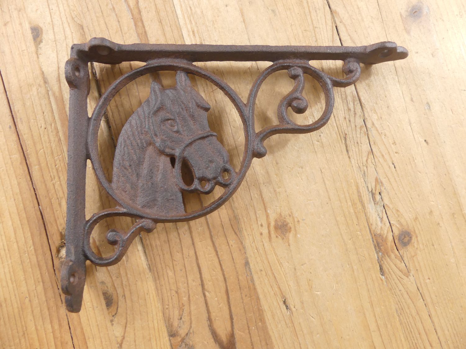 CAST IRON RUSTIC HORSE HEAD SHELF BRACKETS
