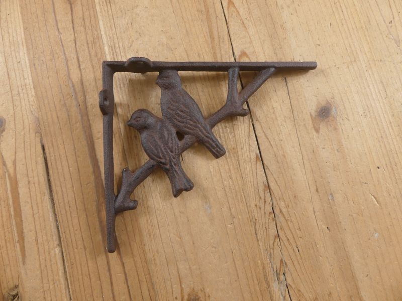 CAST IRON BIRD BRACKETS,  7" X 6"
