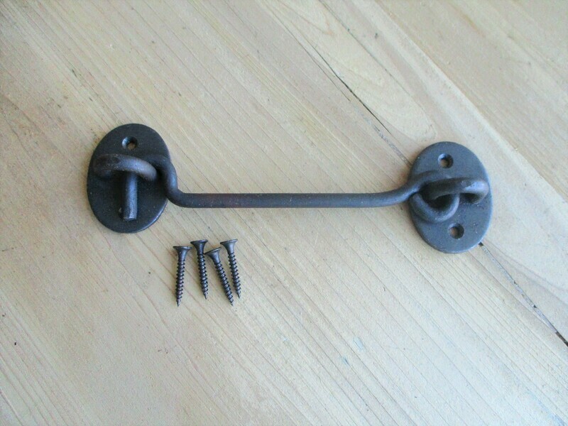 HAND FORGED HOOK AND EYE LATCH, 5.5" LONG