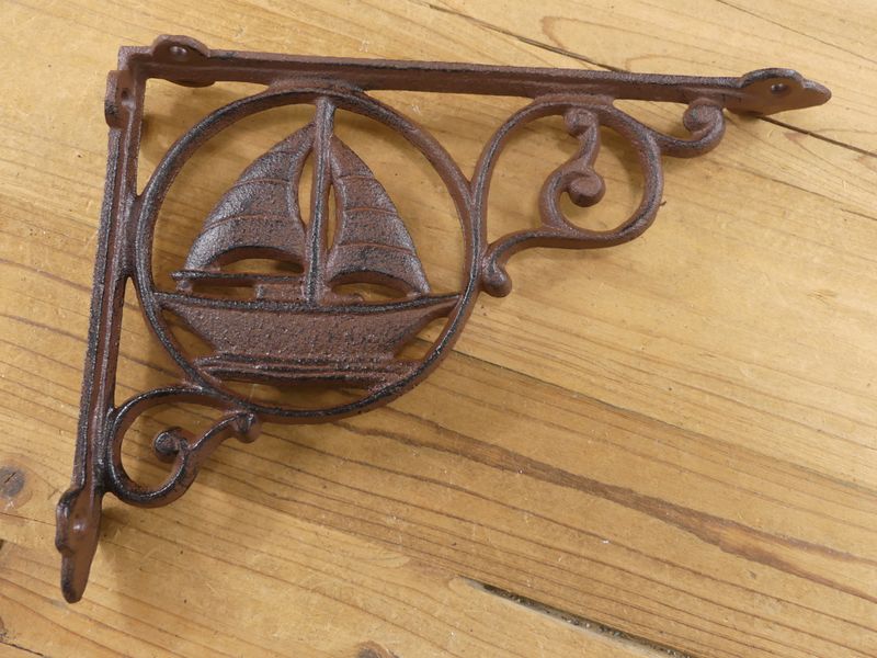 CAST IRON SAIL BOAT SHELF BRACKETS