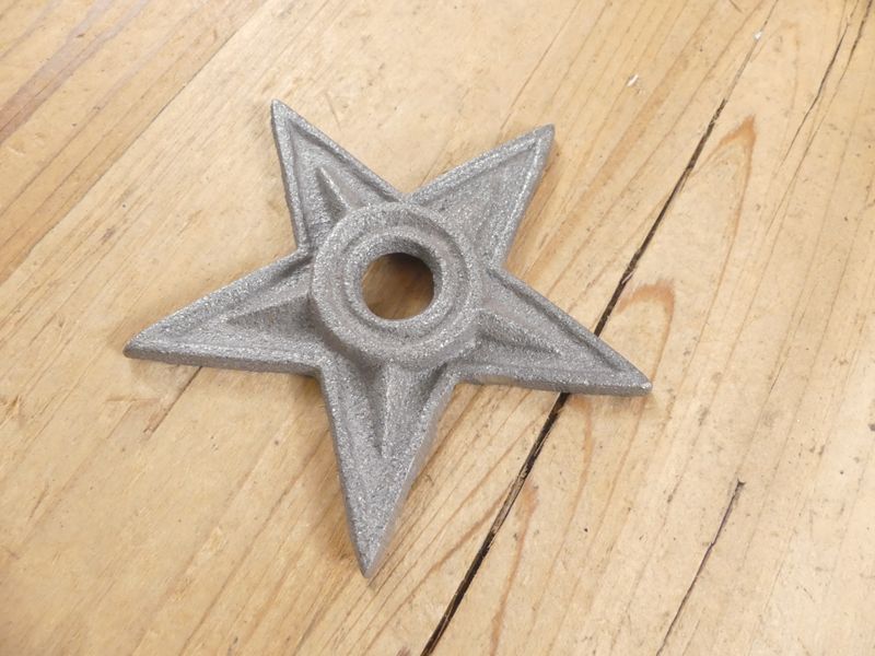 RAW CAST IRON STAR WASHERS, 4 1/4" WIDE