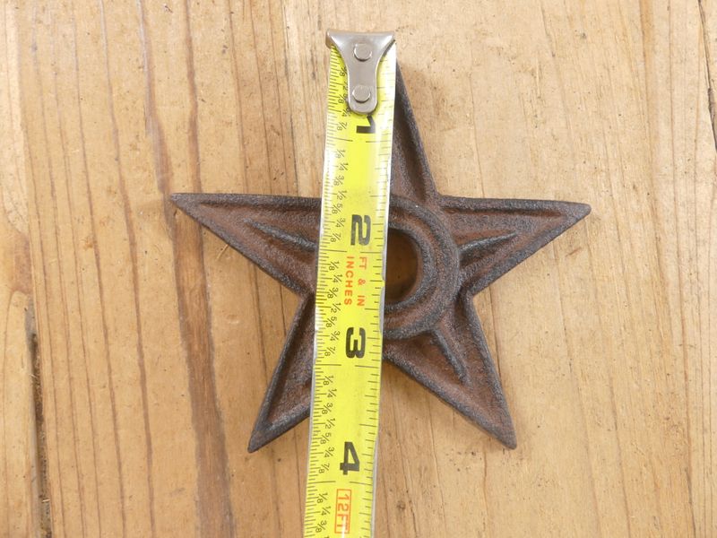 CAST IRON RUSTIC STAR WASHERS, 4" WIDE